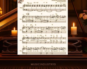 A Thousand Years Christina Perri -piano sheet music(4 pages, printable music, classic music gift, music lover gift, music notes, music print