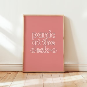 Panic At The Desko Print, Funny Office Cubicle Decor, Office Desk Funny Gifts, Work From Home Poster Gift, Dopamine Wall Art, Uplifting Art
