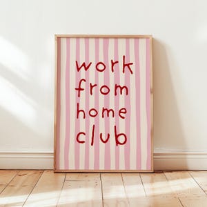 Work From Home Print, Work From Home Gift, Home Office Wall Art, Blush Pink Wall Art, Desk Decor Minimal Poster Corporate Printable Digital
