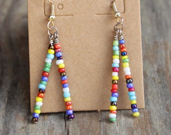 Rainbox Cascade Matchstick Earrings
