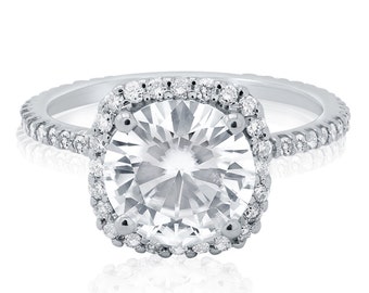 9mm Forever Brilliant Engagement Ring With Diamond Halo R135-9M