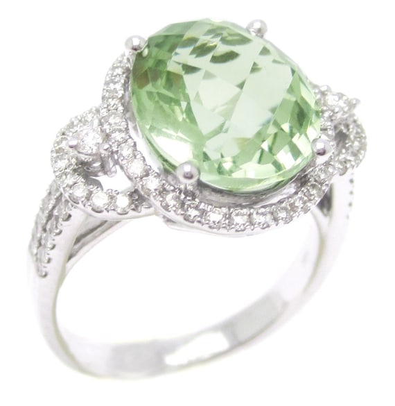 Mystic Fire® Green Topaz Rhodium Over Sterling Silver Ring 6.10ctw -  CTB613B | JTV.com