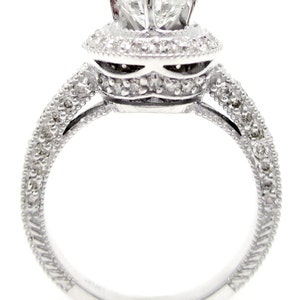 1.75ct ROUND cut ANTIQUE style diamond engagement ring with filigree R167 image 4