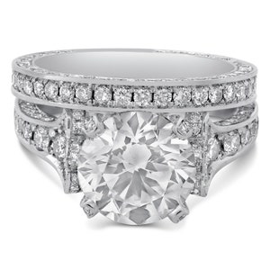 4 CT Round Cut Engagement Ring Set, Wedding Set, Forever One