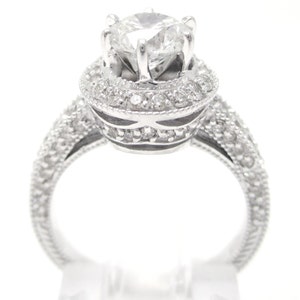 1.75ct ROUND cut ANTIQUE style diamond engagement ring with filigree R167 image 3