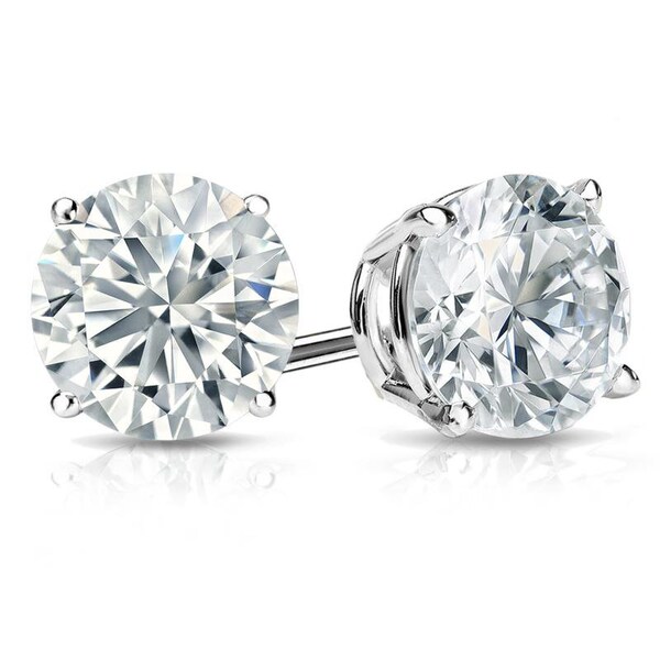 14k White Gold 1.50ct Screwback CVD VS2 Certified Diamond Studs