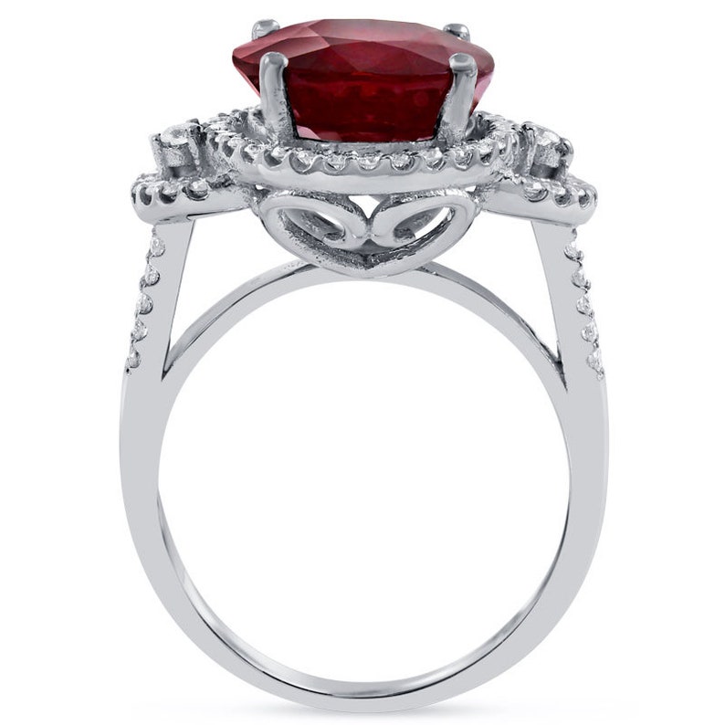 8.06ctw Oval Cut Rich RED RUBY & Diamonds Engagement Ring - Etsy