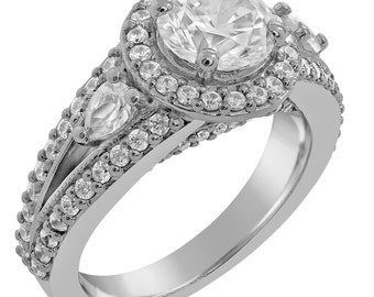 2.20ctw round cut antique style diamond engagement ring R188