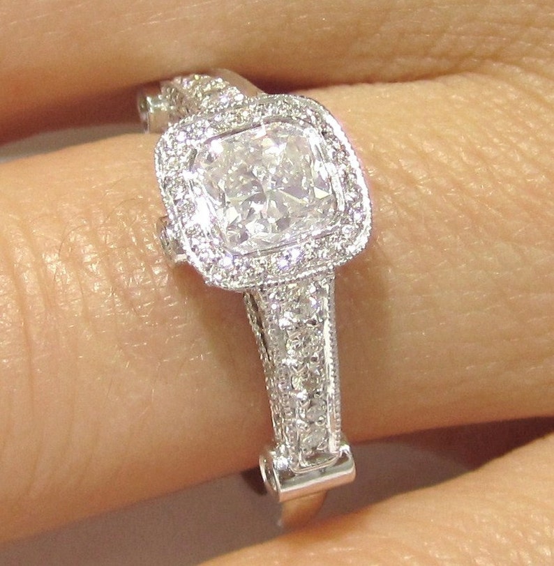 1.75ctw CUSHION Cut Antique Style Designer Inspired Diamond - Etsy