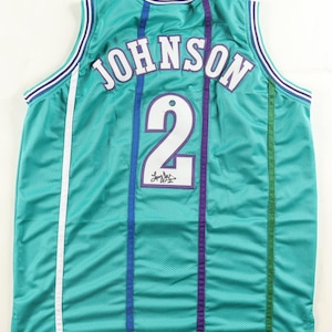 LARRY JOHNSON Signed Hornets Jersey
