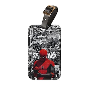 Spiderman Luggage Tag, Comic Book Travel Accessory, Superhero Property, Adventure Gear for Fans, Gift for Travelers, Birthday Present