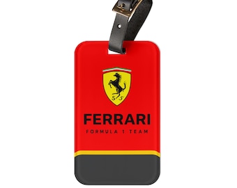 Ferrari Formula 1 Luggage Tag | Travel Accessories, Car Enthusiast Gift, Personalized Tags, Motorsport Decor, Red Tag