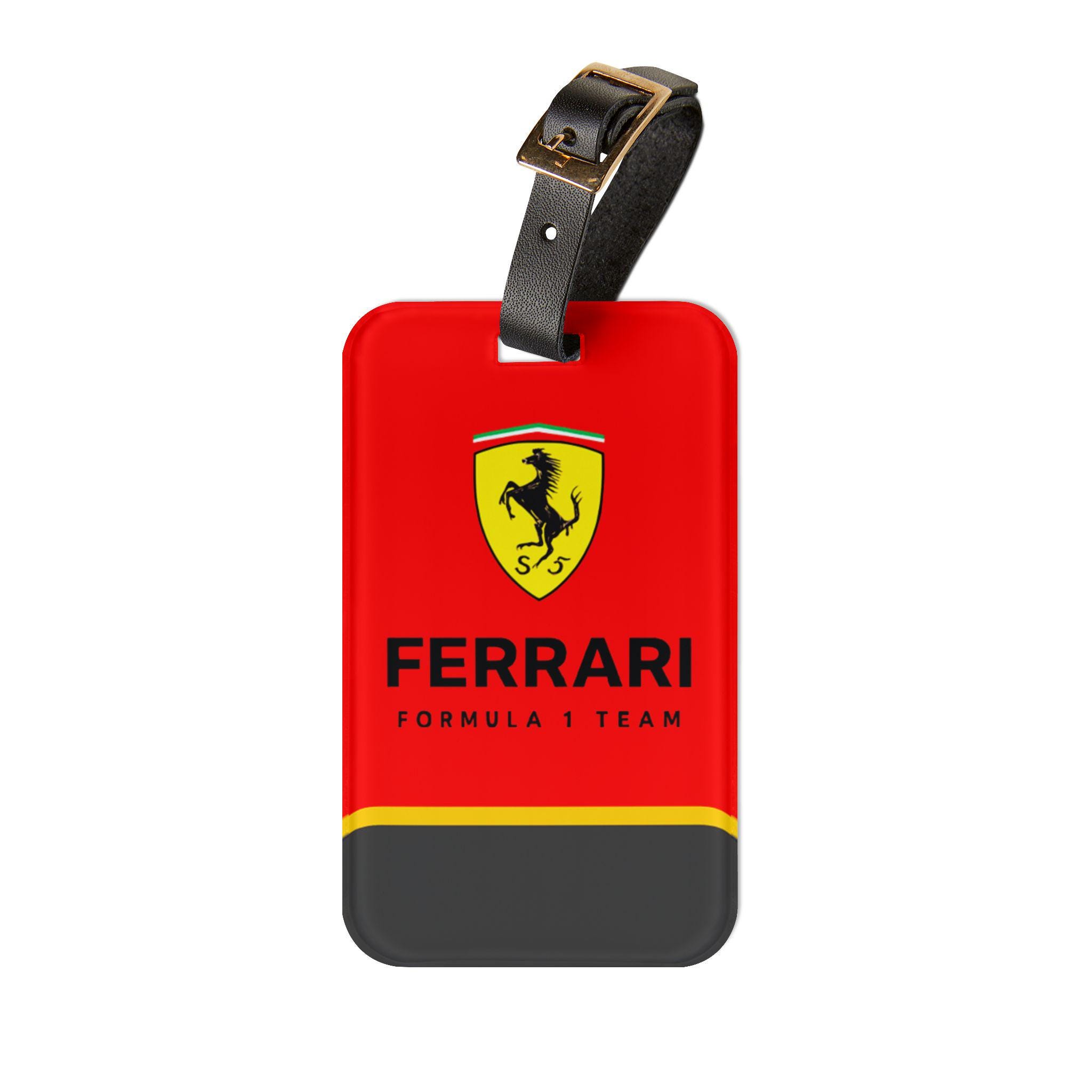 【美品】Ferrari レザーラゲッジタグ セット Ferrari original Limited leather Name tag Luggage Tag Red