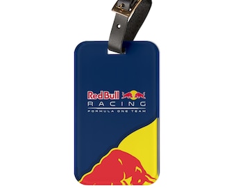 Red Bull Racing Luggage Tag, Travel Accessory for Racing Fans, Personalized Baggage Identifier, Perfect Gift for Adventurers, Durable and