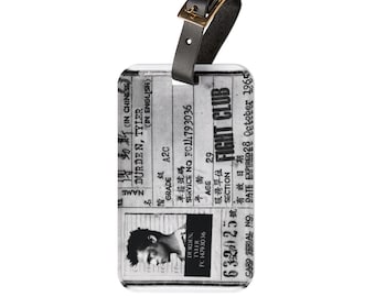 Vintage Fight Club Luggage Tag, Travel Accessory for Movie Lovers, Ideal Gift for Adventurers, Unique Baggage ID Tag, Ideal for Birthdays