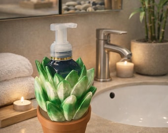 Succulent Soap Holder for Bath & Body Works Foaming Bottles | 3D Printed Planter Decor
