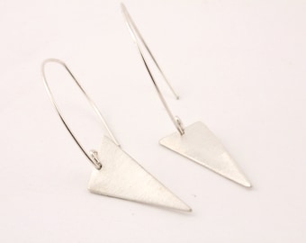 Metalwork Geometric Long Solid Triangle Earrings