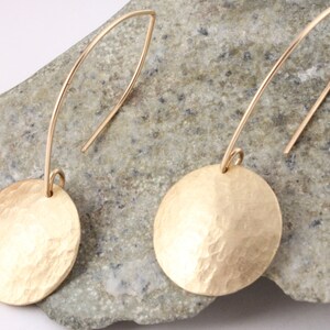 Brass Medium Hammered Dome Earring