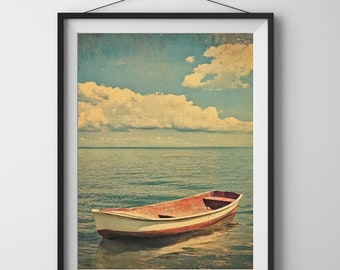 Vintage Lake Landscape Print - Serene Nature Art, Rustic Lake Decor