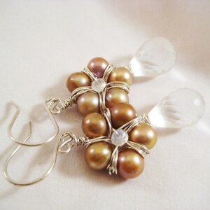 Crystal Droplet Flower Earrings