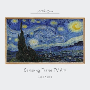 Samsung Frame TV Art, "Starry Night" by Vincent van Gogh. Instant Download Van Gogh Art for the Frame TV.
