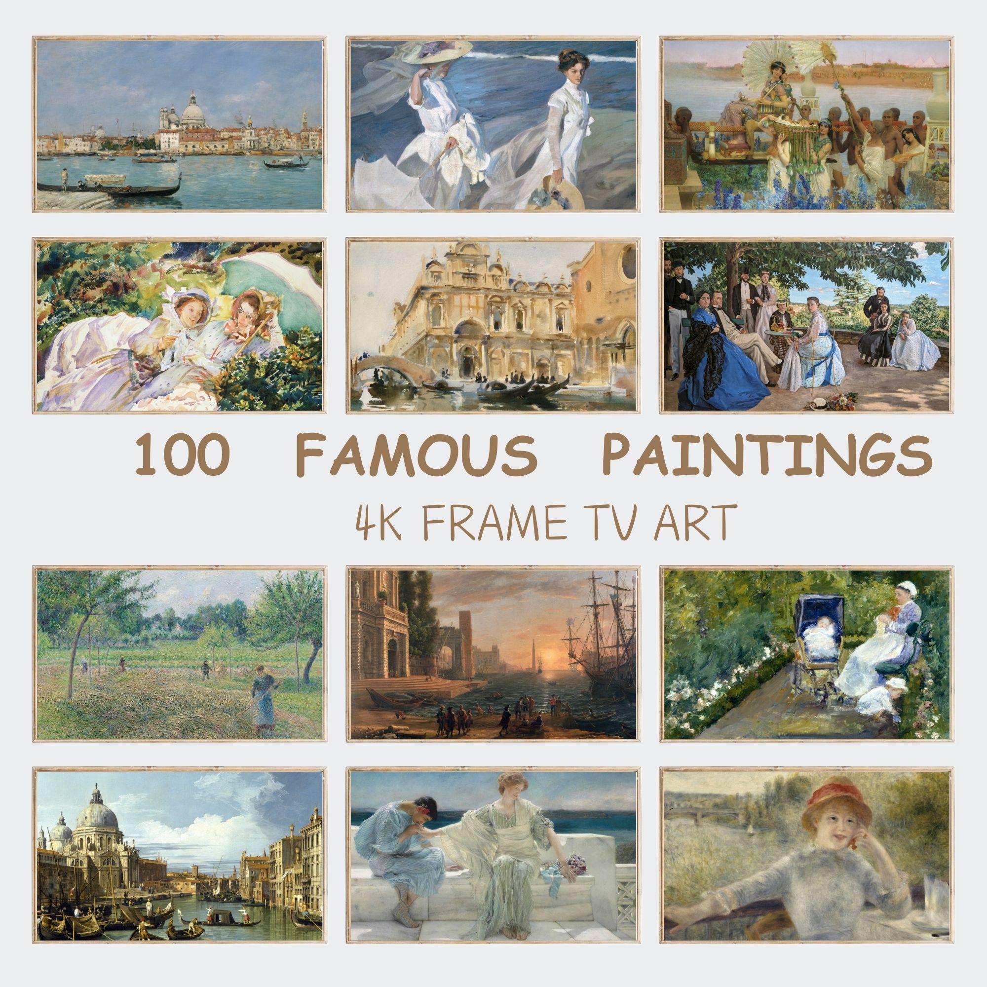 100 cuadros impresionistas famosos para enmarcar en el televisor / Paquete de arte para televisores Samsung / Colección Monet, Renoir, Degas, Pissarro