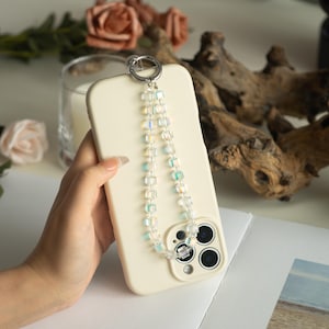 Clear Cube Crystal Beaded Phone Charm,Phone Chain,Key Chain,Bag Charm,Friendship Gift