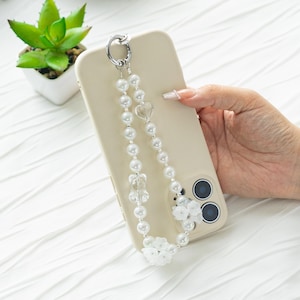 White Bear Phone Charm,Camera Strap,Phone Chain,Key Chain,Bag Charm,Summer Gift,Wedding Gift