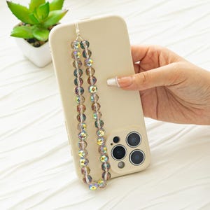 Cell Phone Strap,Shinning Crystal Beaded Phone Charm,Phone Chain,Wrist Bracelet,Camera Charm,Gift for Her