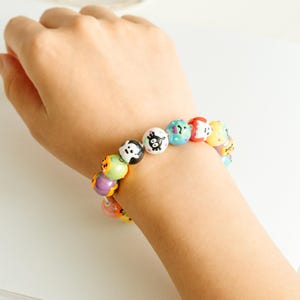 Handpainted Halloween Beaded Bracelet,Phone Charm,Phone Chain,Wrist Bracelet,Gift,Ghost Beads,Cell Phone Strap,Cute Bracelet,Friendship
