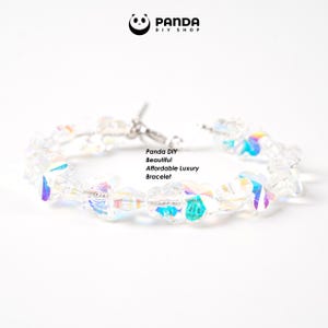 White Butterfly Glass Bracelet,Beaded Bracelet,Crystal Bracelet,Gift for her,Wedding Gift,Faceted Bracelet