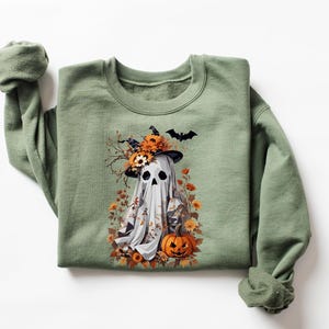 Halloween süßes Geist Kürbis Sweatshirt, süßes Geist Shirt, Retro Geist Sweatshirt, Frauen Halloween Shirt, Halloween Kürbis Shirt