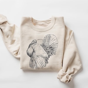 Sweatshirt Thanksgiving kalkoen, retro shirt Thanksgiving, trui kalkoen, herfstsweater, trui Thanksgiving vrouwen, Thanksgiving-outfit