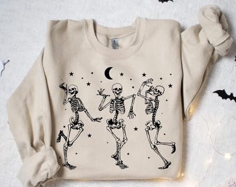 Tanzende Skelette Halloween Sweatshirt: Lustiges Party-Shirt