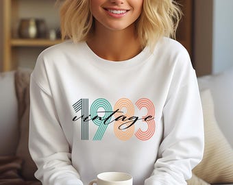 CUSTOM Vintage Birthday Sweatshirt, 1983 1973 1963 Sweatshirt, 40th 50th 60th Birthday Sweatshirt, BirthYear Shirt, Birthday Gift Sweatshirt