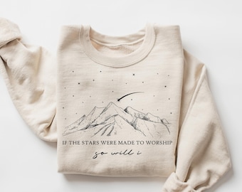 Felpa "Se le stelle fossero fatte per adorare", felpa cristiana, maglietta della fede, citazioni ispiratrici, regali cristiani