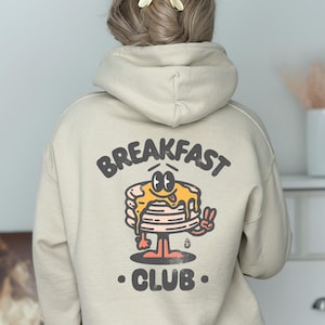 Breakfast Club Sweatshirt, Pancakes Shirt, Oversized Retro Sweatshirt, Funny Women Gift, Y2k Aesthetic Sweatshirt