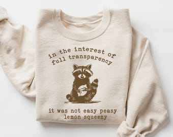 Funny Raccoon Sweatshirt: Retro 90s Sarcastic Gift