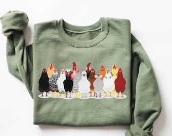 Chicken Sweatshirt, Mothers Day Chicken Sweatshirt, Women Chicken Sweatshirt, Love Chickens, Animal Sweatshirt, Funny Farmer Farm Hoodie