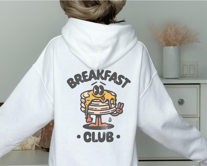 Breakfast Club Sweatshirt, Pancakes Shirt, Oversized Retro Sweatshirt, Funny Women Gift, Y2k Aesthetic Sweatshirt image 4