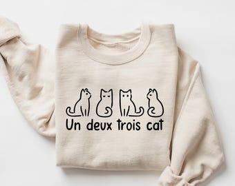 Un Deux Trois Cat, kattentrui, sweater kattenmoeder, cadeaus voor kattenliefhebber, kattenhoodie, cadeau katteneigenaar
