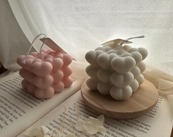 Heart Bubble Candle – Handmade Heart Candle | Romantic Decoration & Gift Idea for Valentine's Day, Wedding, Anniversary