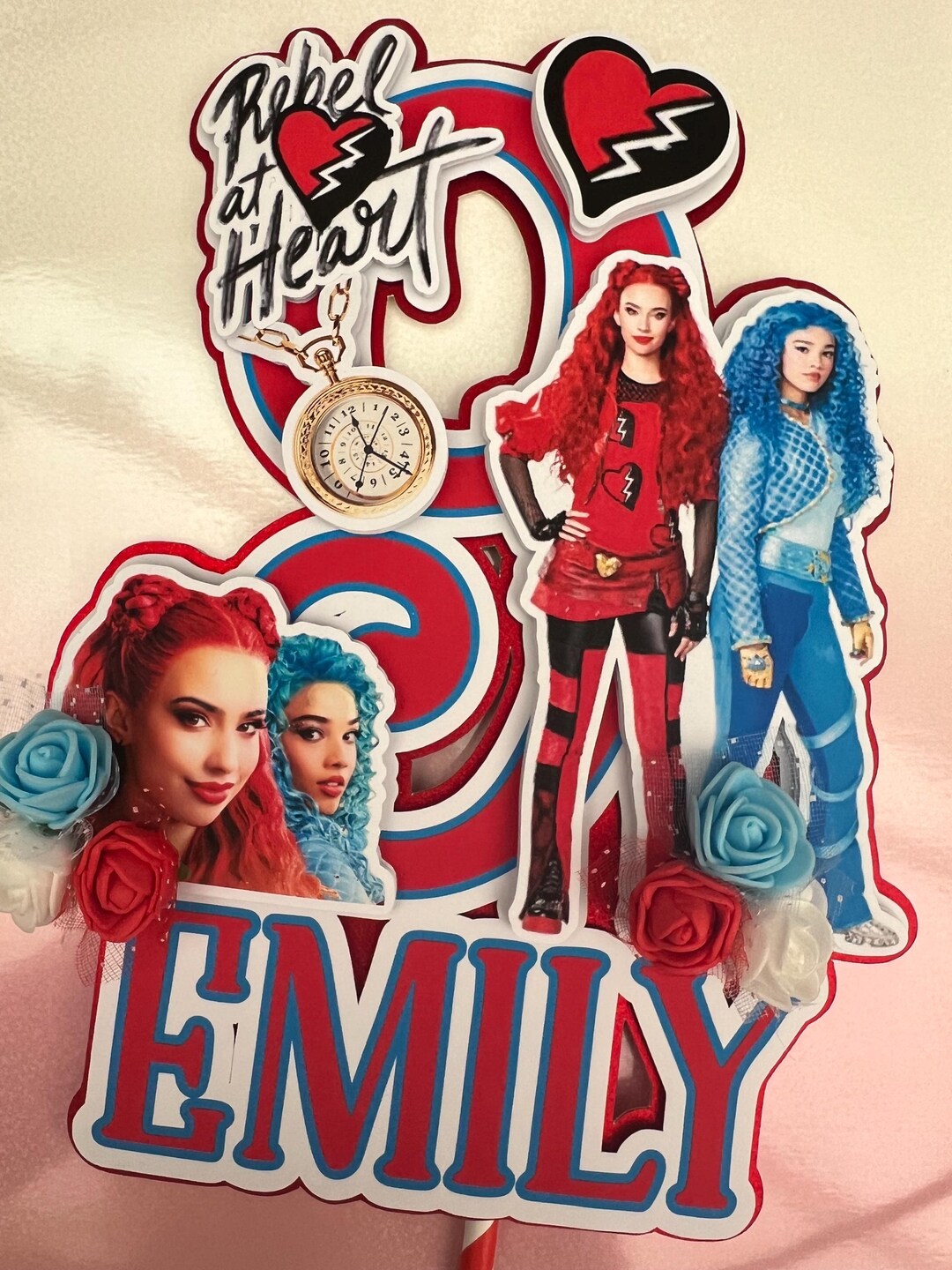 Red Descendants Cake Topper, Descendants Cake Topper, Descendants Cake ...
