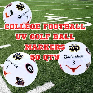 Marqueurs de balles de golf | Cadeaux de golf de football universitaire | Balle de golf personnalisée en cadeau pour les golfeurs, hommes et femmes | Transferts d'encre UV