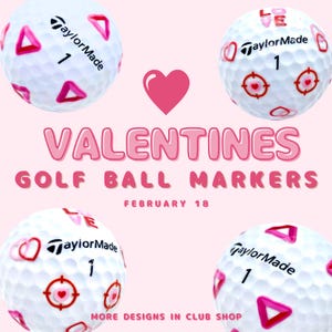 Marqueurs de balle de golf Saint-Valentin pour cadeaux de golf de Saint-Valentin Des cadeaux de golf parfaits pour les femmes, avec des tampons de balle de golf personnalisés montrant l'amour !