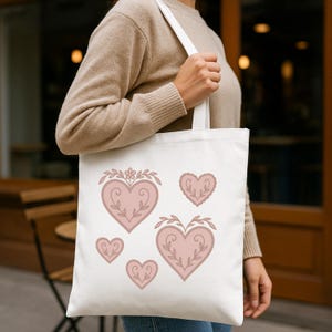 Whimsigoth Heart Tote Bag, Gothic Cottagecore Tote, Spooky Romantic Canvas Bag, Dark Aesthetic Eco Bag, Halloween Gothic Heart Bag