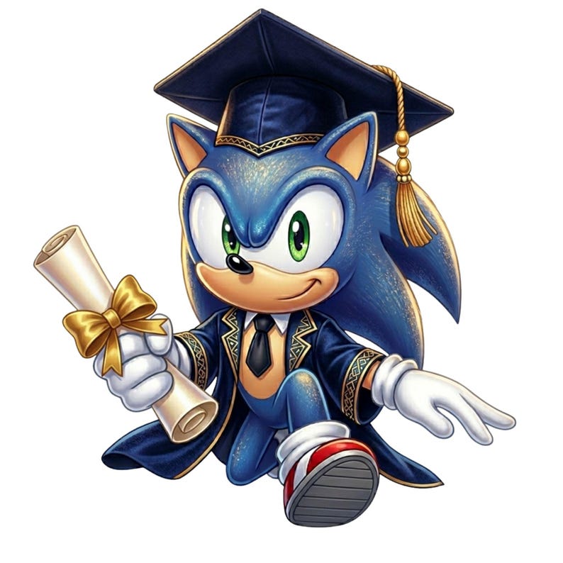 Sonic Graduation PNG, High-resolution Sublimation Design (digital ...