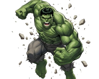 Hulk Smash PNG - Superhero Wall Art Clipart (Digital Download)