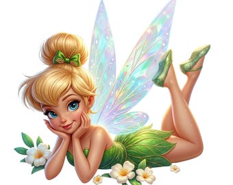 Tinkerbell PNG Clipart, Cute Fairy PNG, Transparent Fairy Design, Digital Download, Sublimation PNG, Instant Download