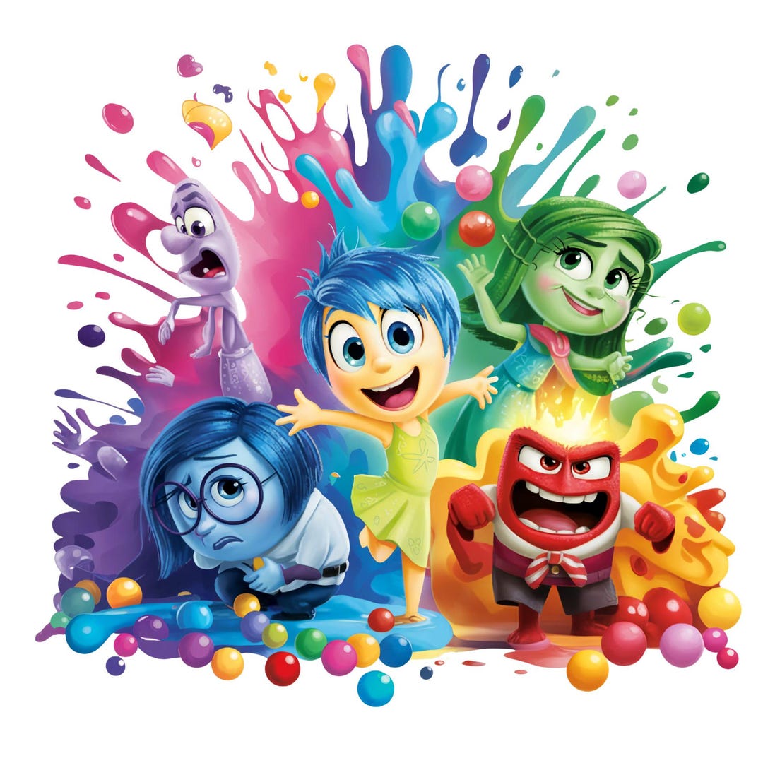 Colorful Emotion Characters PNG, Cartoon Movie Inspired Splash Art, Joy ...